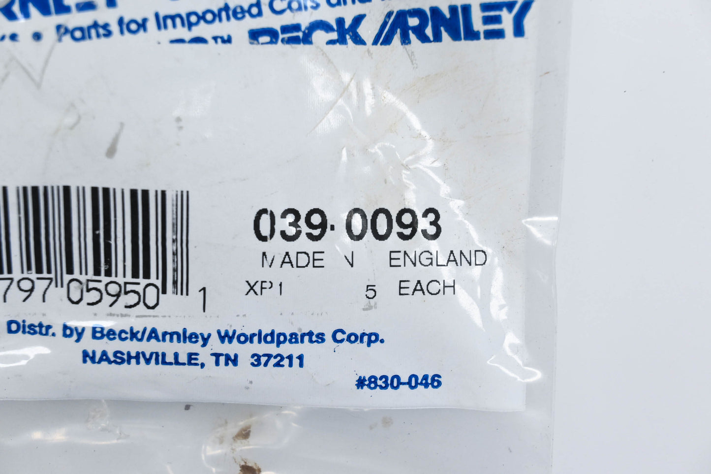 Beck/Arnley 039-0093 Thermostat Gasket NOS