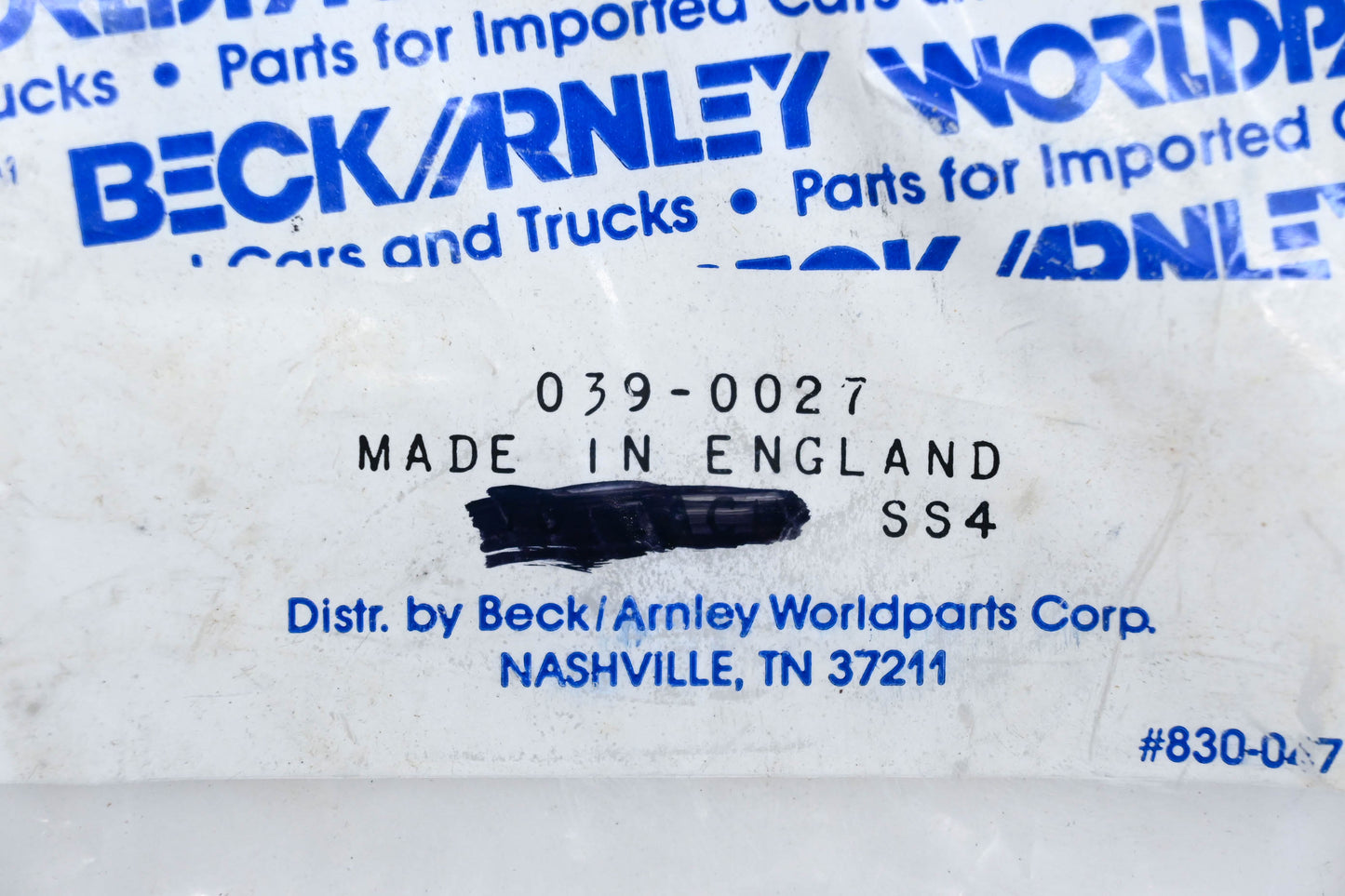 Beck/Arnley 039-0027 Thermostat Gasket NOS