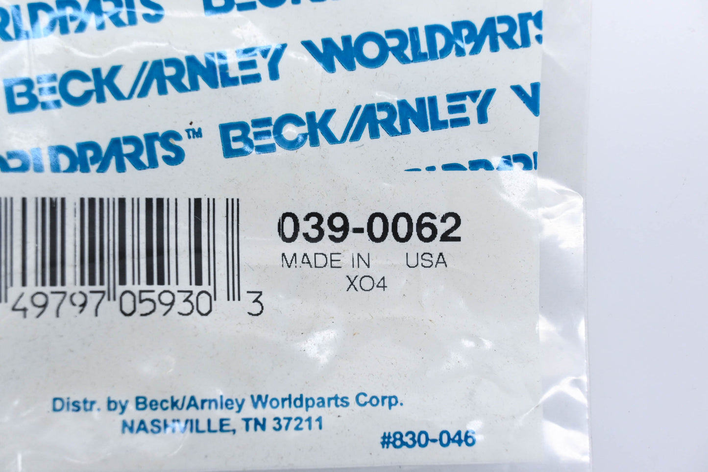 Beck/Arnley 039-0062 Thermostat Gasket NOS