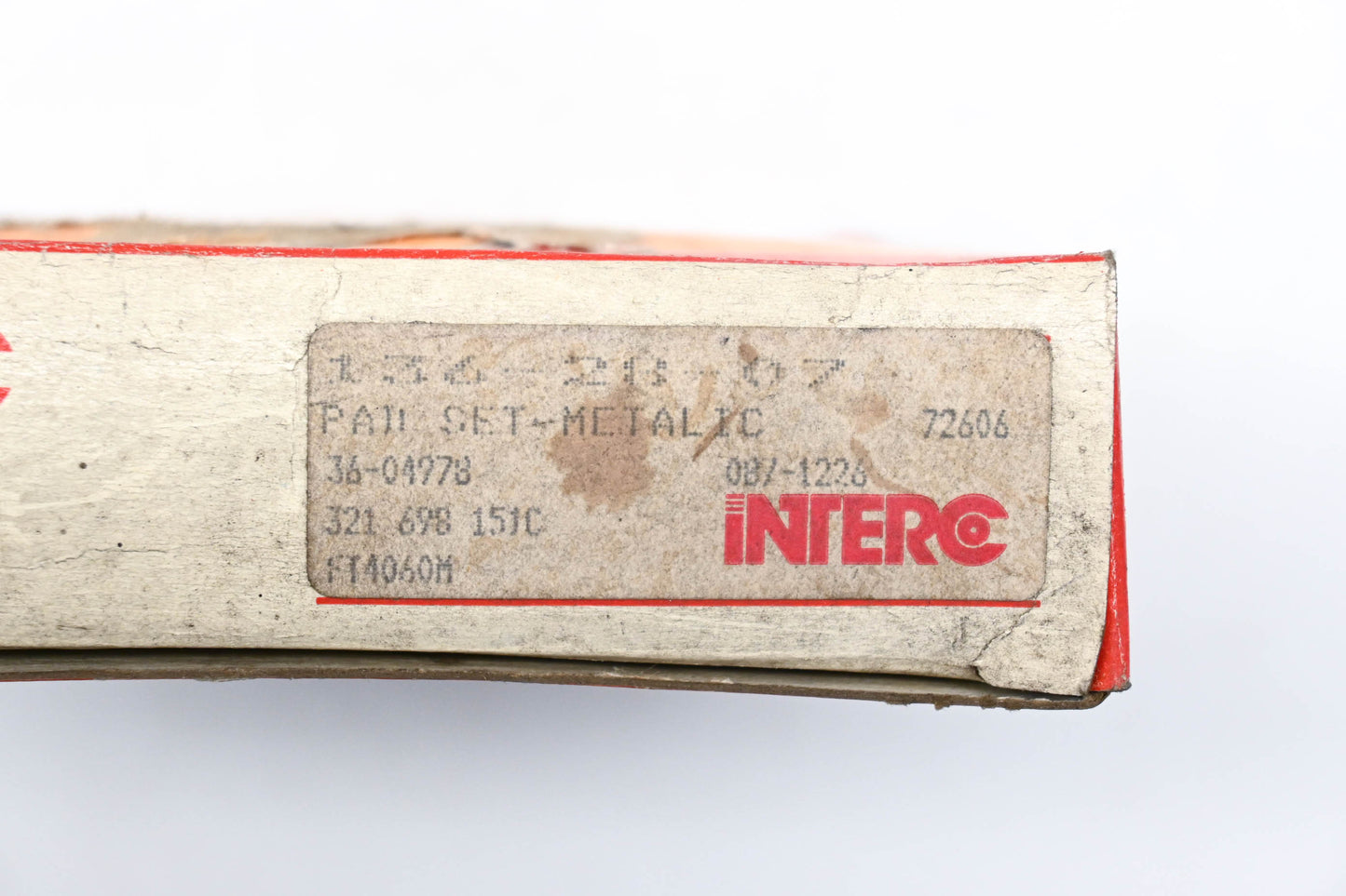 Interco 087-1226, 36-04978 Disc Brake Pad Kit NOS