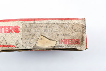 Interco 087-0100, 36-03351, 443 698 151D Disc Brake Pad Kit NOS