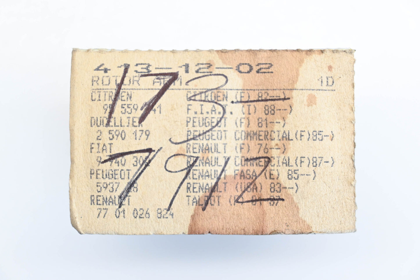 Facet 173-7912, 413-12-02 Distributor Rotor NOS