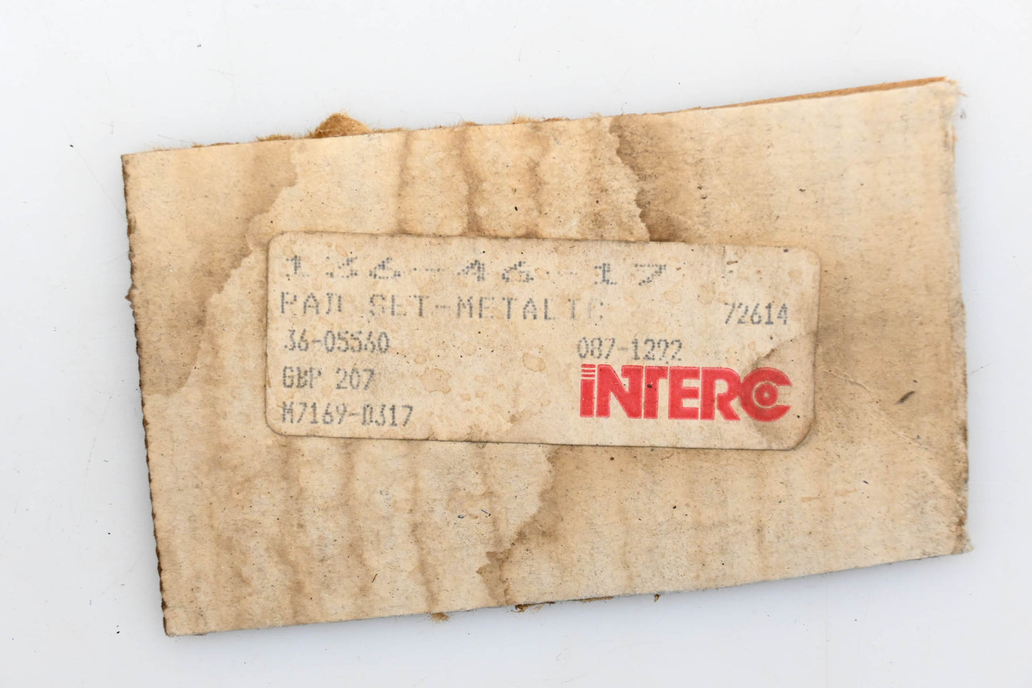 Interco 087-1292, 36-05560, GBP 207 Disc Brake Pad Kit NOS