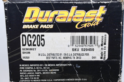 Duralast DG205, 529459 Gold Disc Brake Pad Kit NOS
