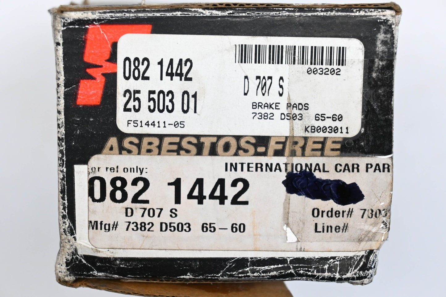 Friction Tech 082-1442, D707S, 25 503 01 Asbestos Free Disc Brake Pad Kit NOS