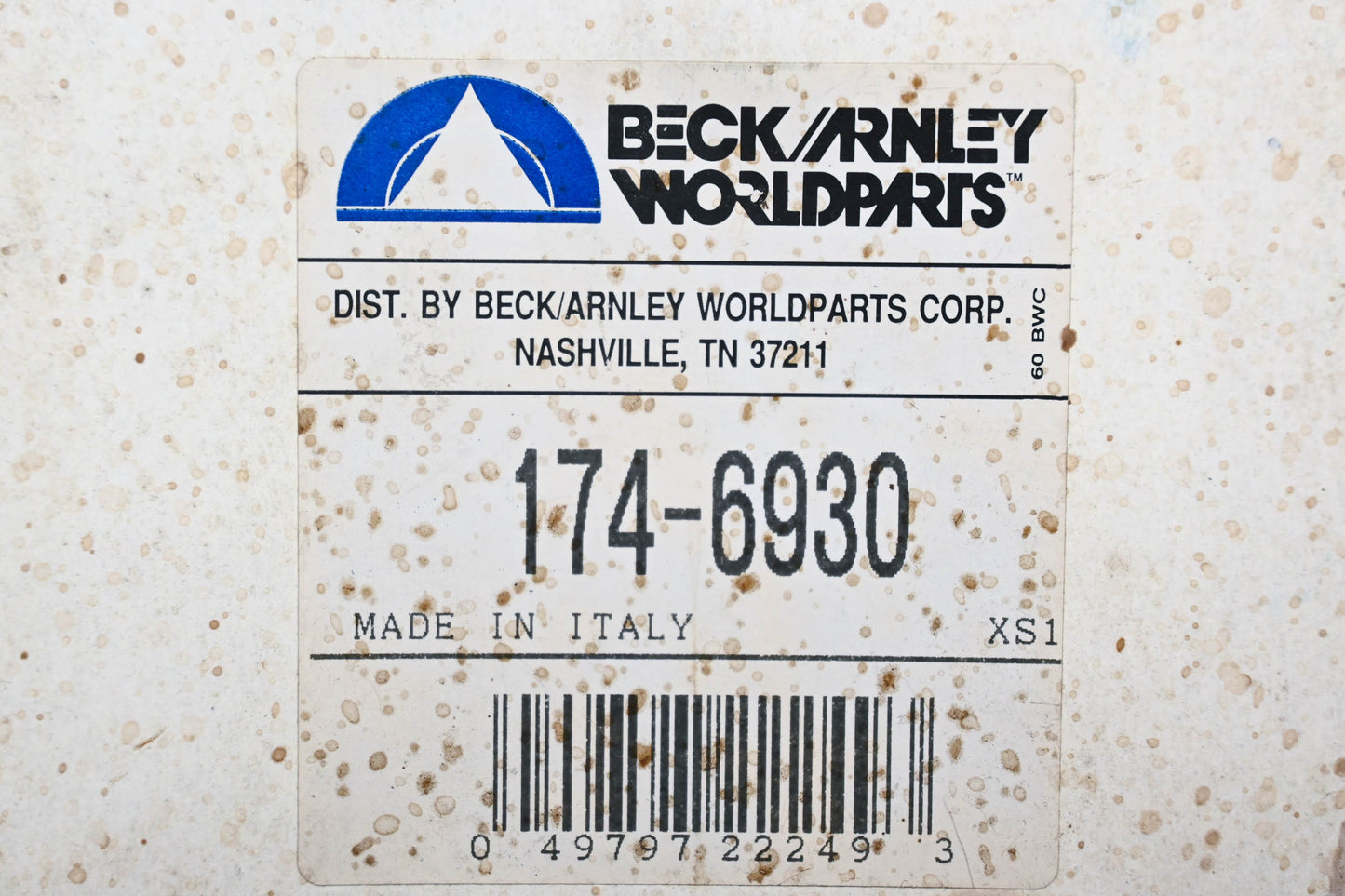 Beck Arnley 174-6930 Distributor Cap NOS