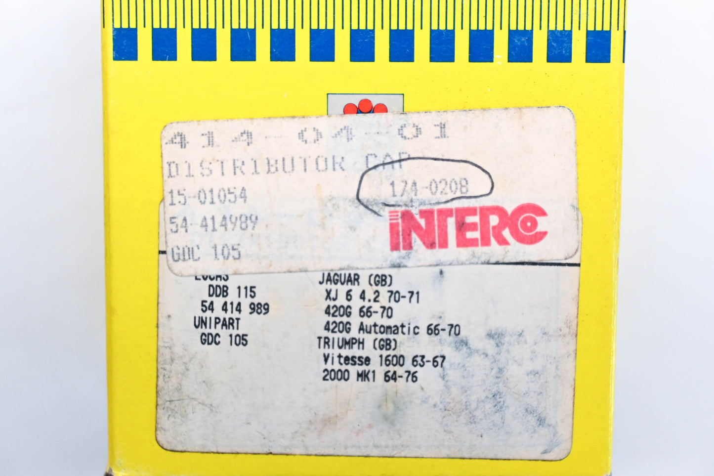 Facet 174-0208, 54-414989, 15-01054 Jaguar Distributor Cap Kit NOS