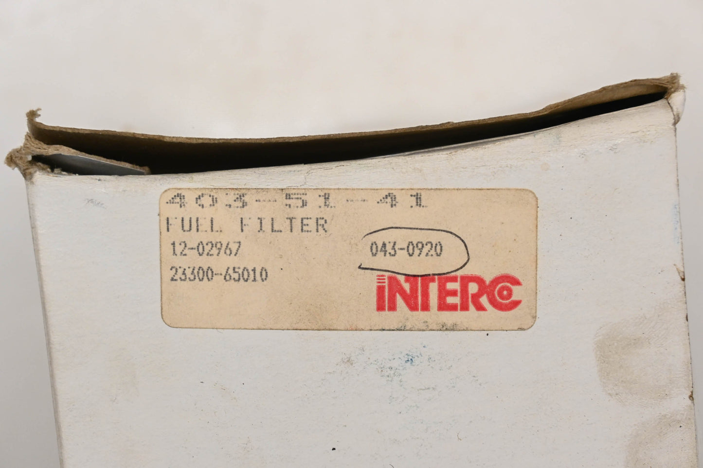 Interco 23300-65010, 043-0920, 12-02967 Fuel Filter Kit NOS