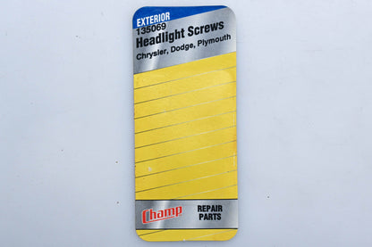 Champ 135069 Headlight Adjusting Screw Kit NOS
