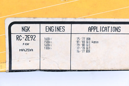 NGK RC-ZE92 Resistor Spark Plug Wire Kit NOS