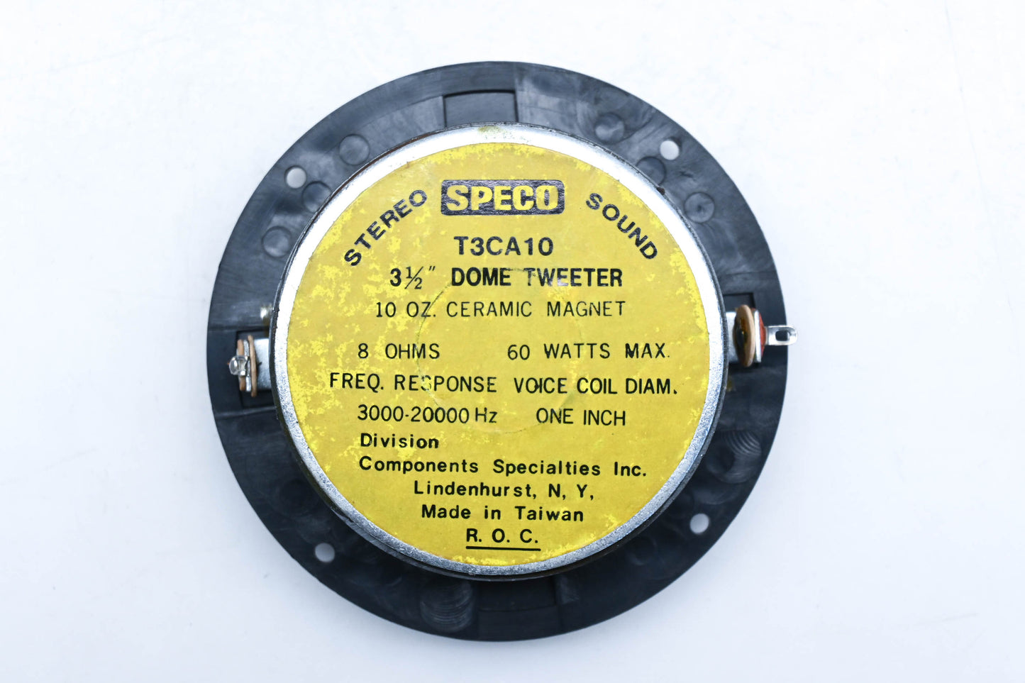 Speco T3CA10 3 1/2" Dome Tweeter NOS