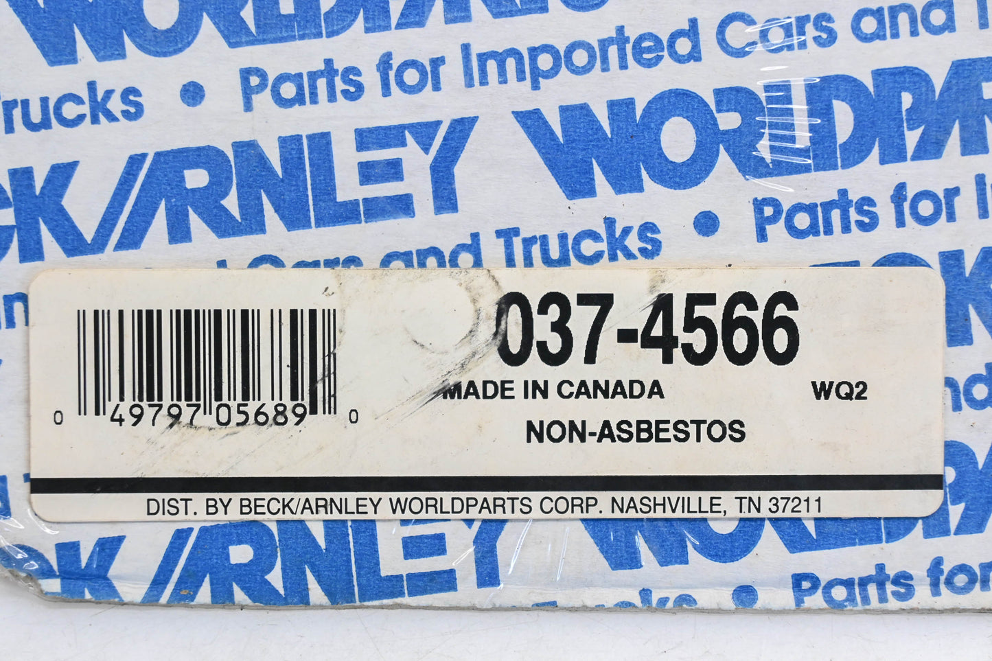 Beck/Arnley 037-4566 Intake Manifold Gasket NOS