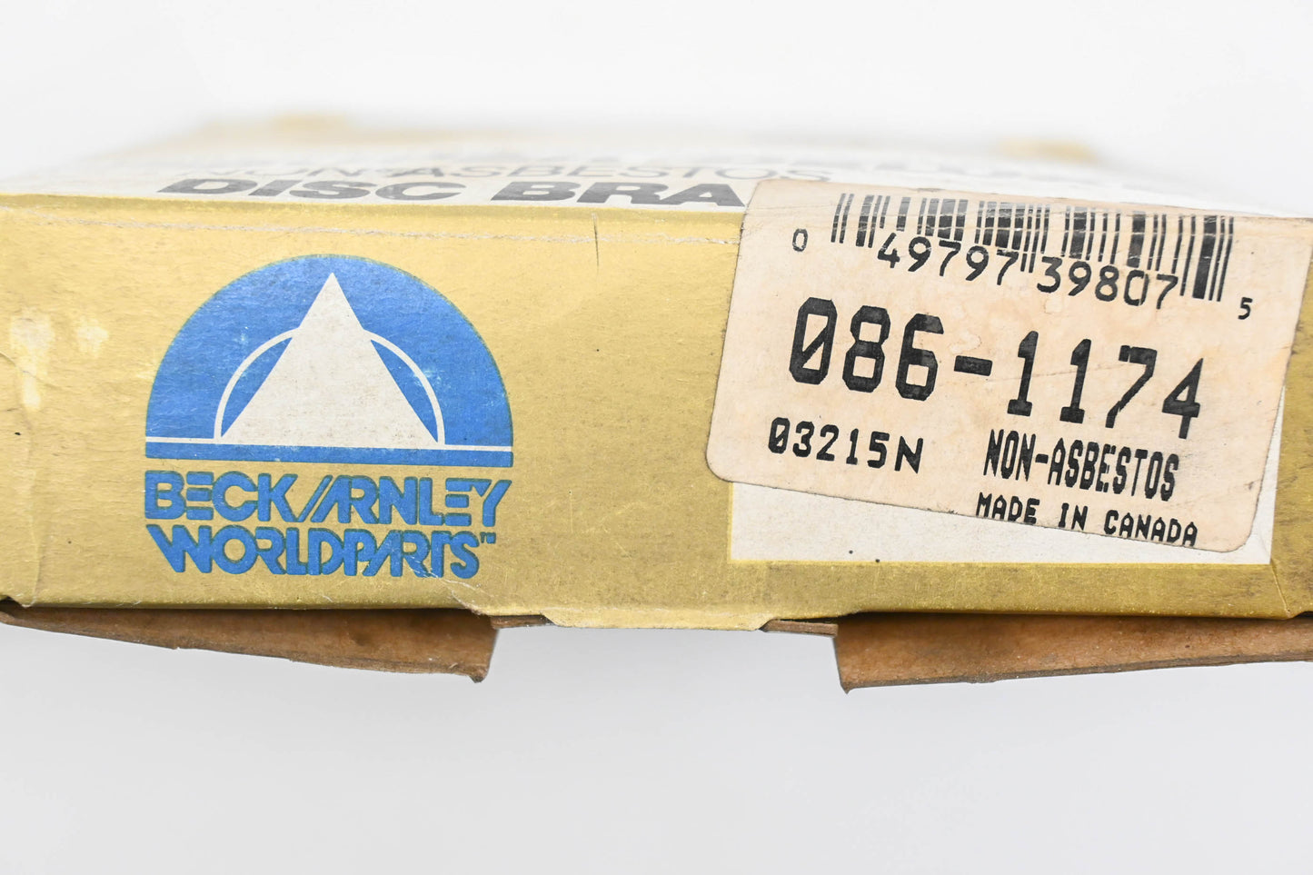 Beck/Arnley 086-1174 Super Deluxe Non-Asbestos Disc Brake Pad Kit NOS