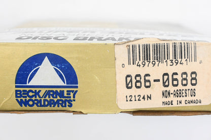Beck/Arnley 086-0688 Super Deluxe Non-Asbestos Disc Brake Pad Kit NOS
