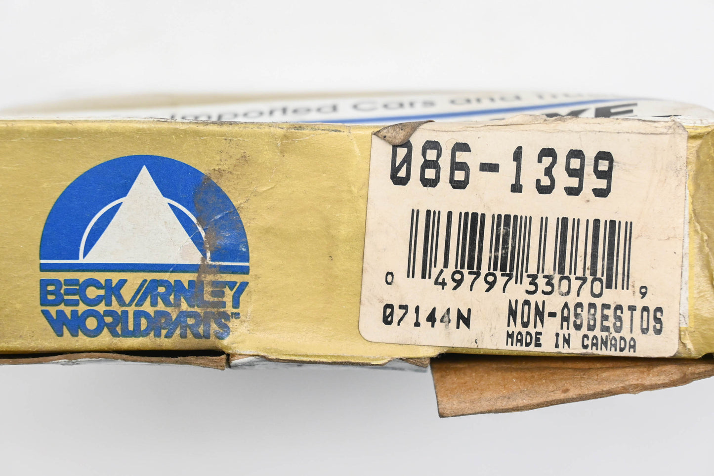 Beck/Arnley 086-1399 Super Deluxe Non-Asbestos Disc Brake Pad Kit NOS
