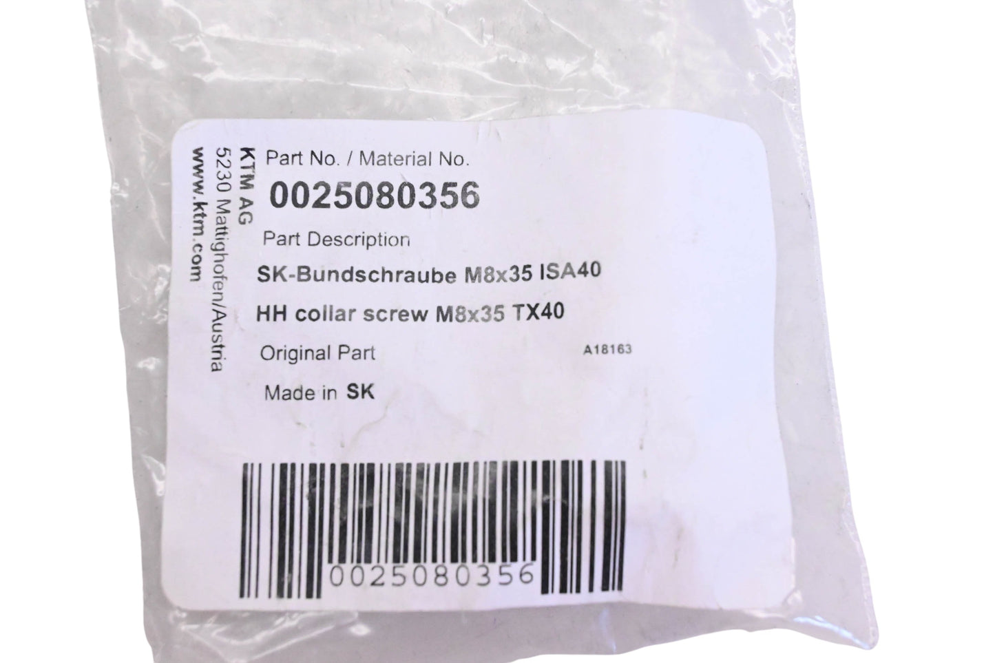 New OEM KTM 0025080356 Collar Screws Qty 3 NOS