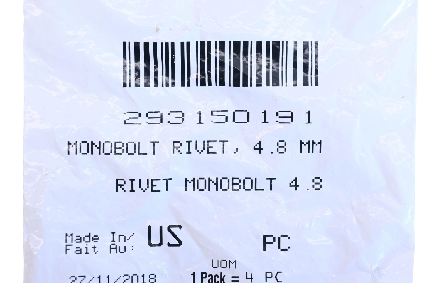 Aftermarket 293150191 Rivet NOS