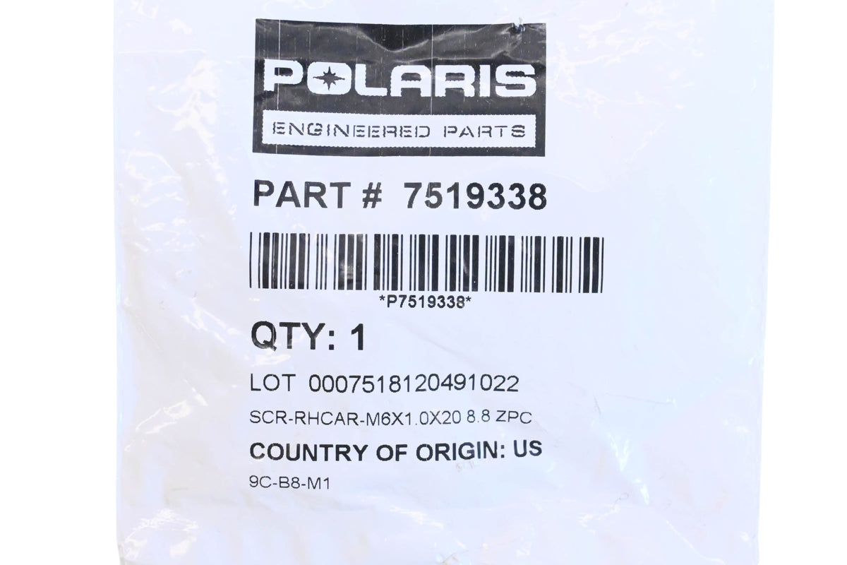 New OEM Polaris 7519338 Carriage Screw NOS
