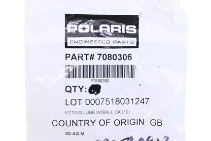 New OEM Polaris 7080306 Grease Fitting NOS