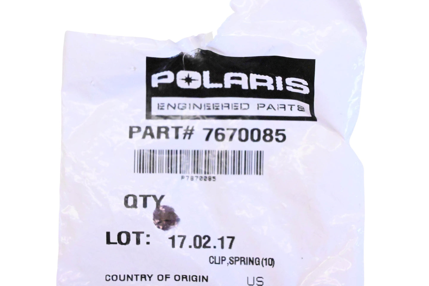 Used OEM Polaris 7670085 Spring Clip NOS