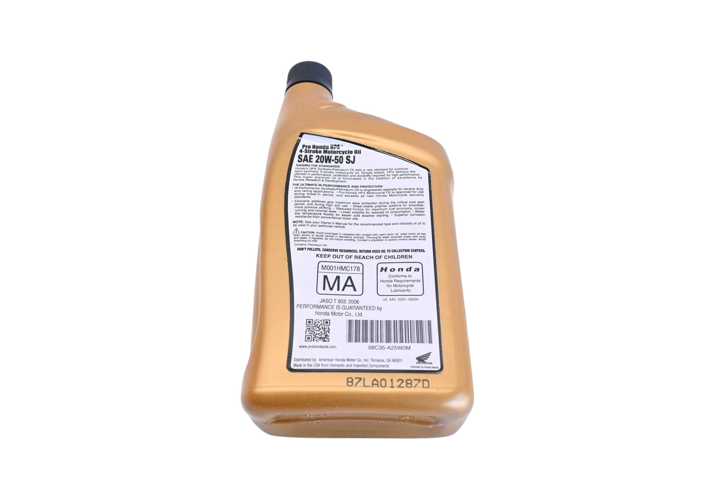 Pro Honda 08C35-A25W0M 32oz 20W-50 Motor Oil NOS
