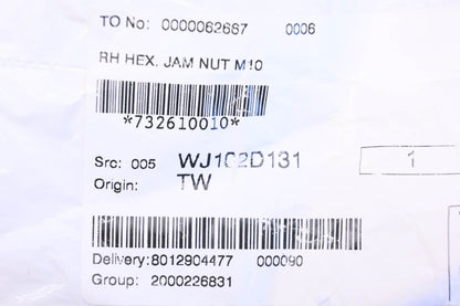 Aftermarket 732610010 Hex Jam Nuts Qty 2 NOS