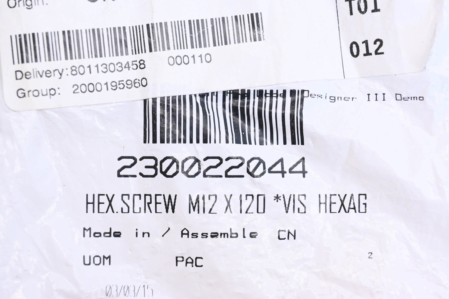 Aftermarket 230022044 Hex Cap Screw NOS