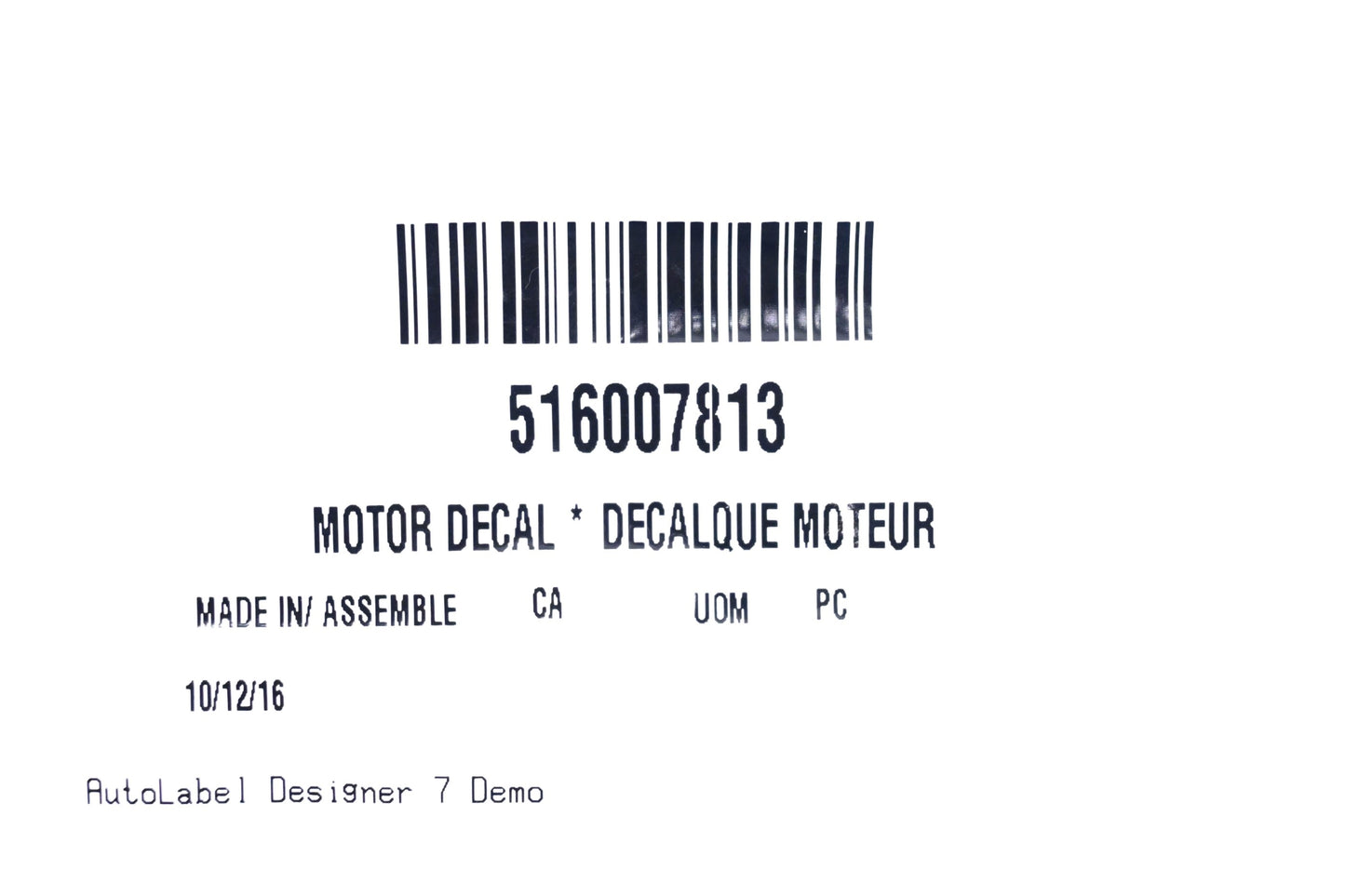 Aftermarket 516007813 850 E-tec Motor Decal NOS