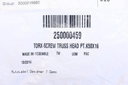 Aftermarket 250000459 Truss Head Torx-Screws Qty 2 NOS