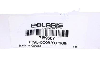 New OEM Polaris 7189667 Rear Top Right Door Decal NOS