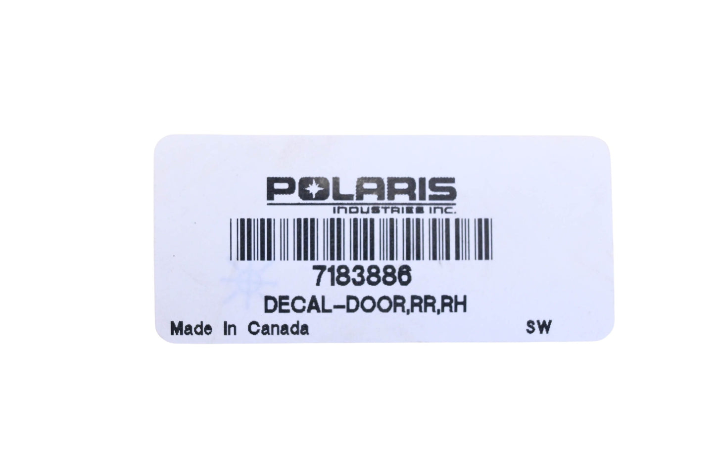 New OEM Polaris 7183886 Rear Right Hand Side Door Decal NOS