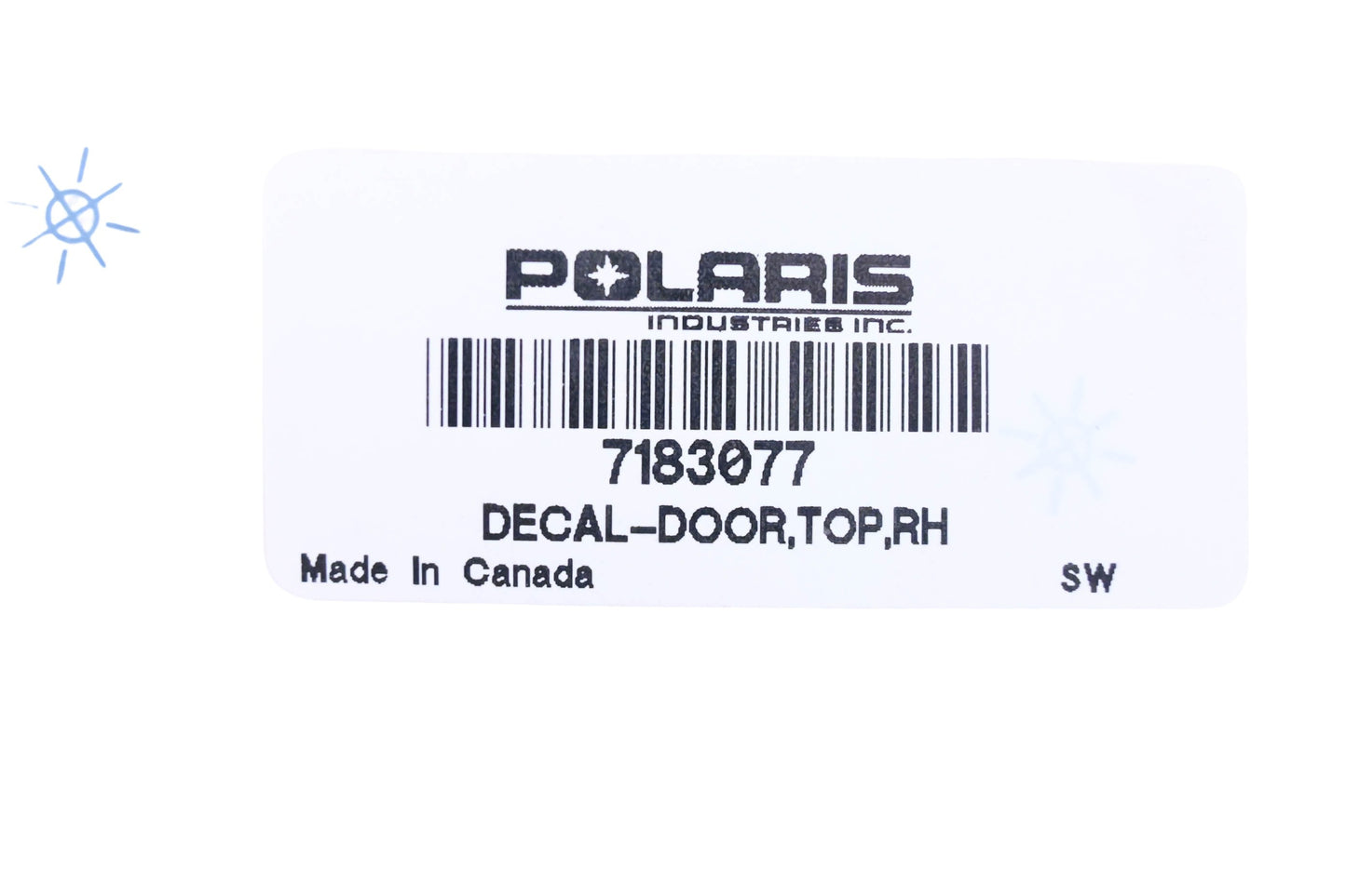 New OEM Polaris 7183077 Top Right Hand Door Decal NOS