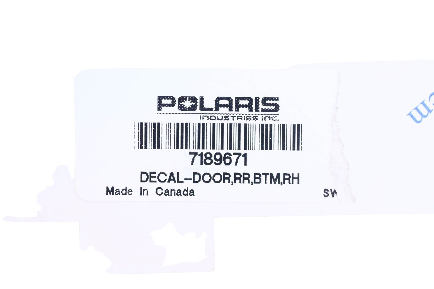 New OEM Polaris 7189671 Rear Right Door Decal NOS