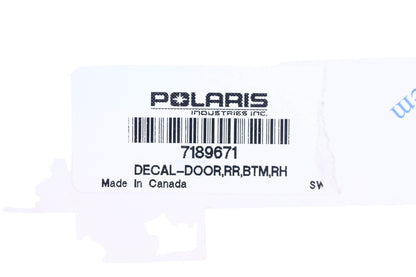New OEM Polaris 7189671 Rear Right Door Decal NOS