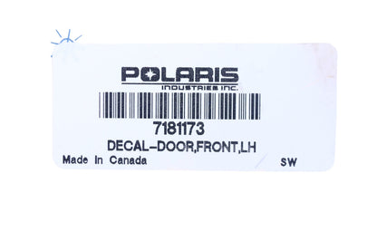 New OEM Polaris 7181173 Front Left Door Decal NOS