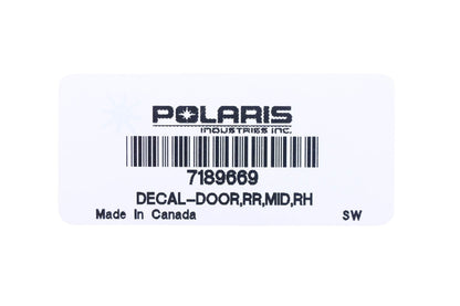 New OEM Polaris 7189669 Rear Mid Right Door Decal NOS