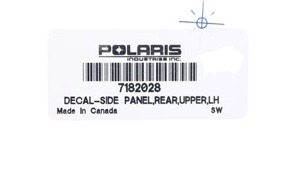 New OEM Polaris 7182028 Upper Left Hand Rear Side Panel Decal NOS