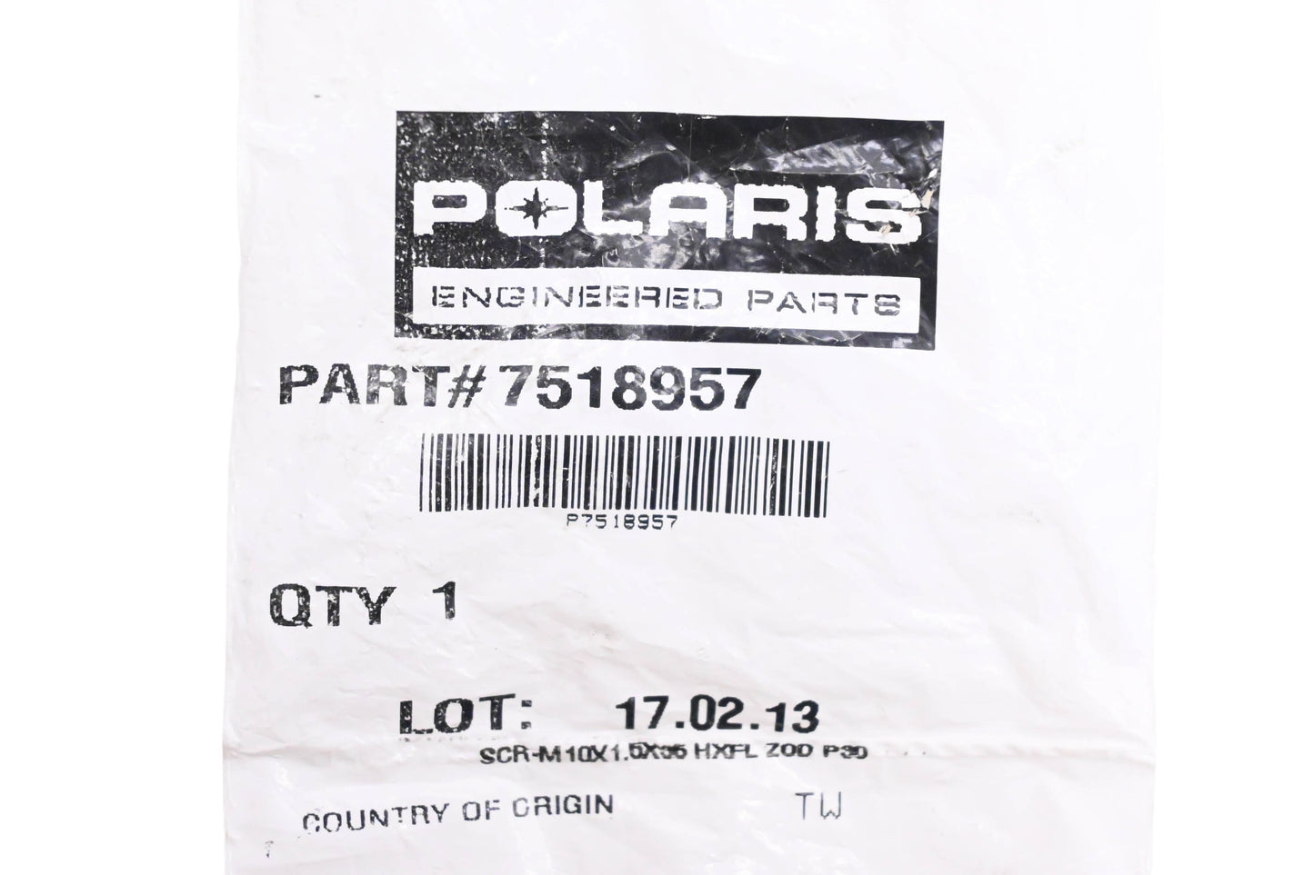 New OEM Polaris 7518957 Hex Flange Screw NOS