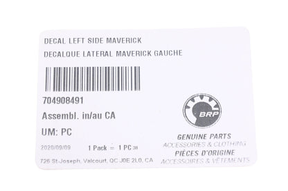 Aftermarket 704908491 Left Side Maverick Decal NOS