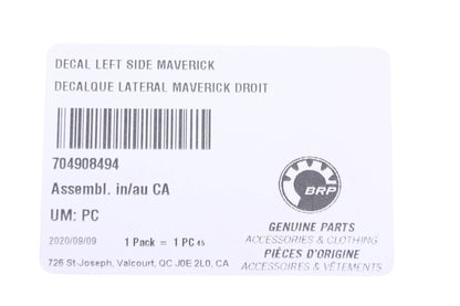 Aftermarket 704908494 Left Side Maverick Decal NOS