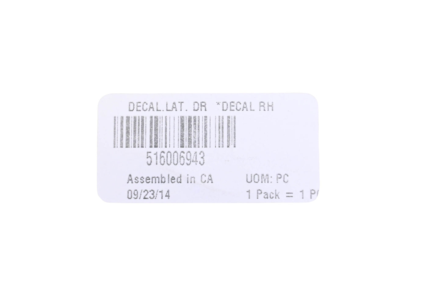 Aftermarket 516006943 Right Hand Side Decal NOS