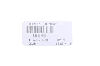 Aftermarket 516006943 Right Hand Side Decal NOS