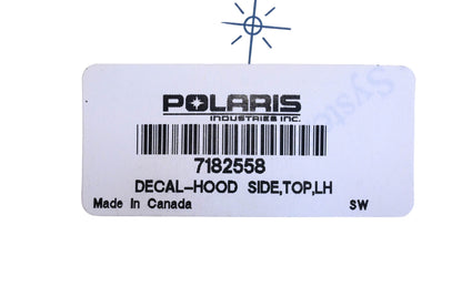 New OEM Polaris 7182558 Top Left Hand Side Hood Decal NOS