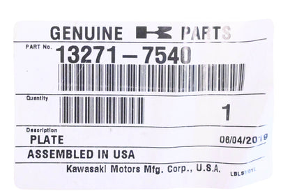 New OEM Kawasaki 13271-7540 Plate NOS