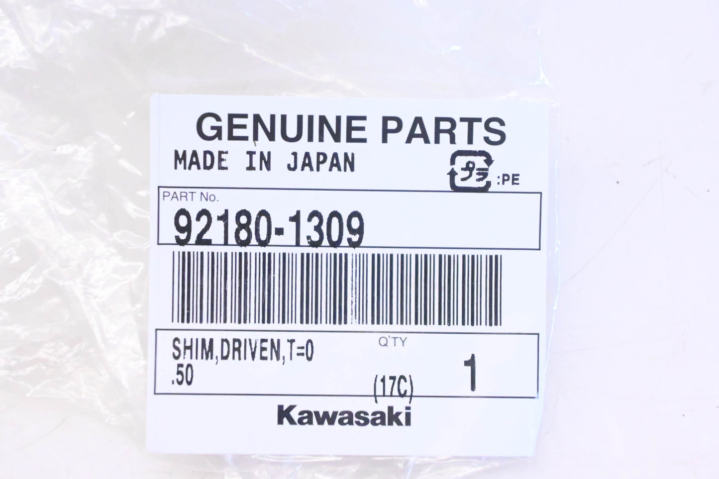 New OEM Kawasaki 92180-1309 Driven Shim NOS