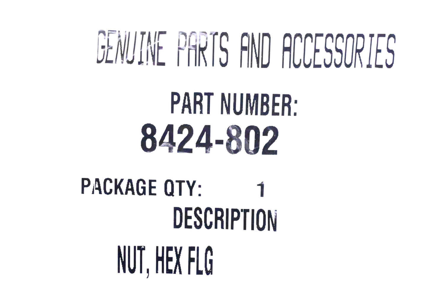 New OEM Arctic Cat 8424-802 Hex Flange Nut NOS