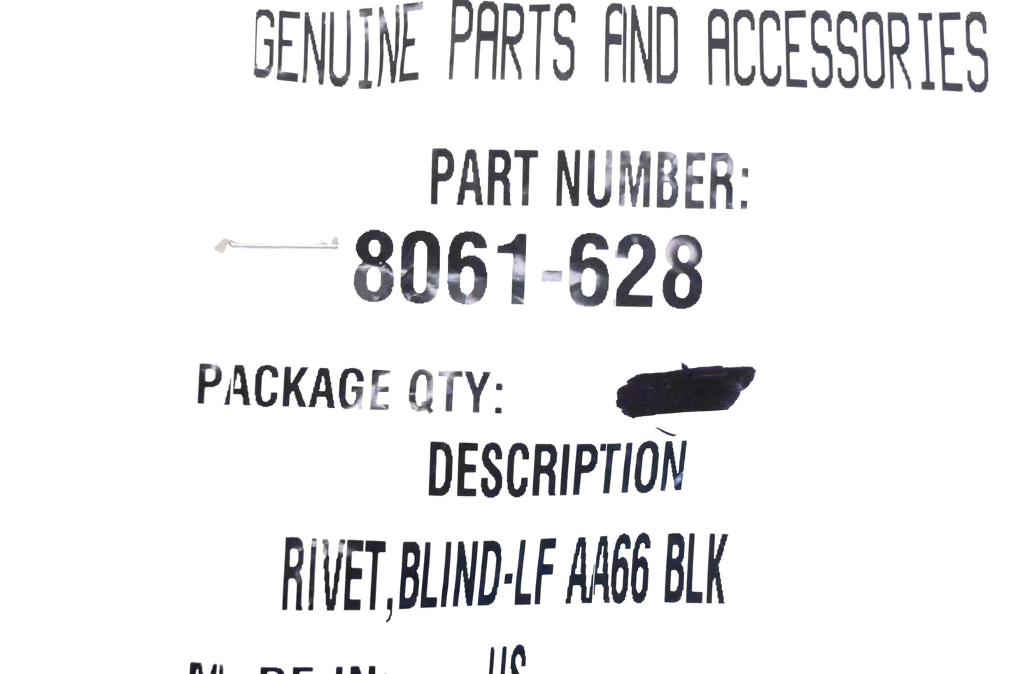 New OEM Arctic Cat 8061-628 Rivets Qty 5 NOS