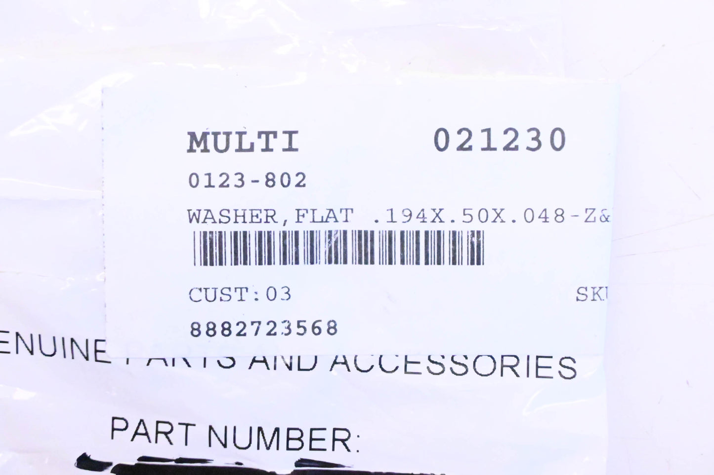 New OEM Arctic Cat 0123-802 Flat Washers Qty 3 NOS