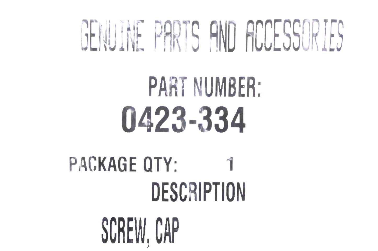 New OEM Arctic Cat 0423-334 Cap Screw NOS