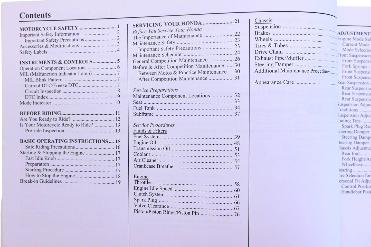 OEM Honda 31MEN710 2015 Owner's Manual & Competition Handbook